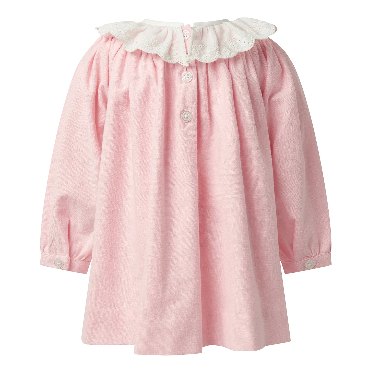 Flannel Dress with Broderie Collar