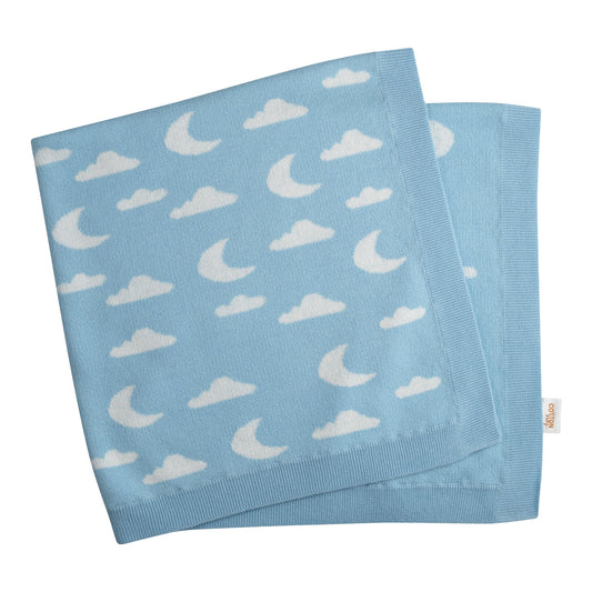 Cloud and Moon Knit Blanket