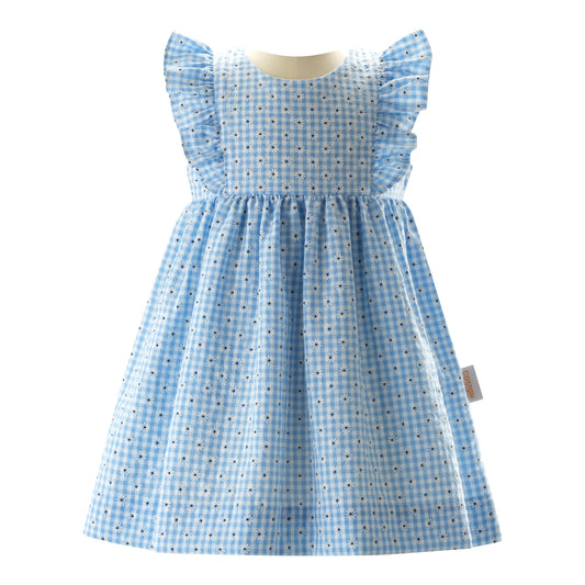 Gingham Daisy Dress and Hat