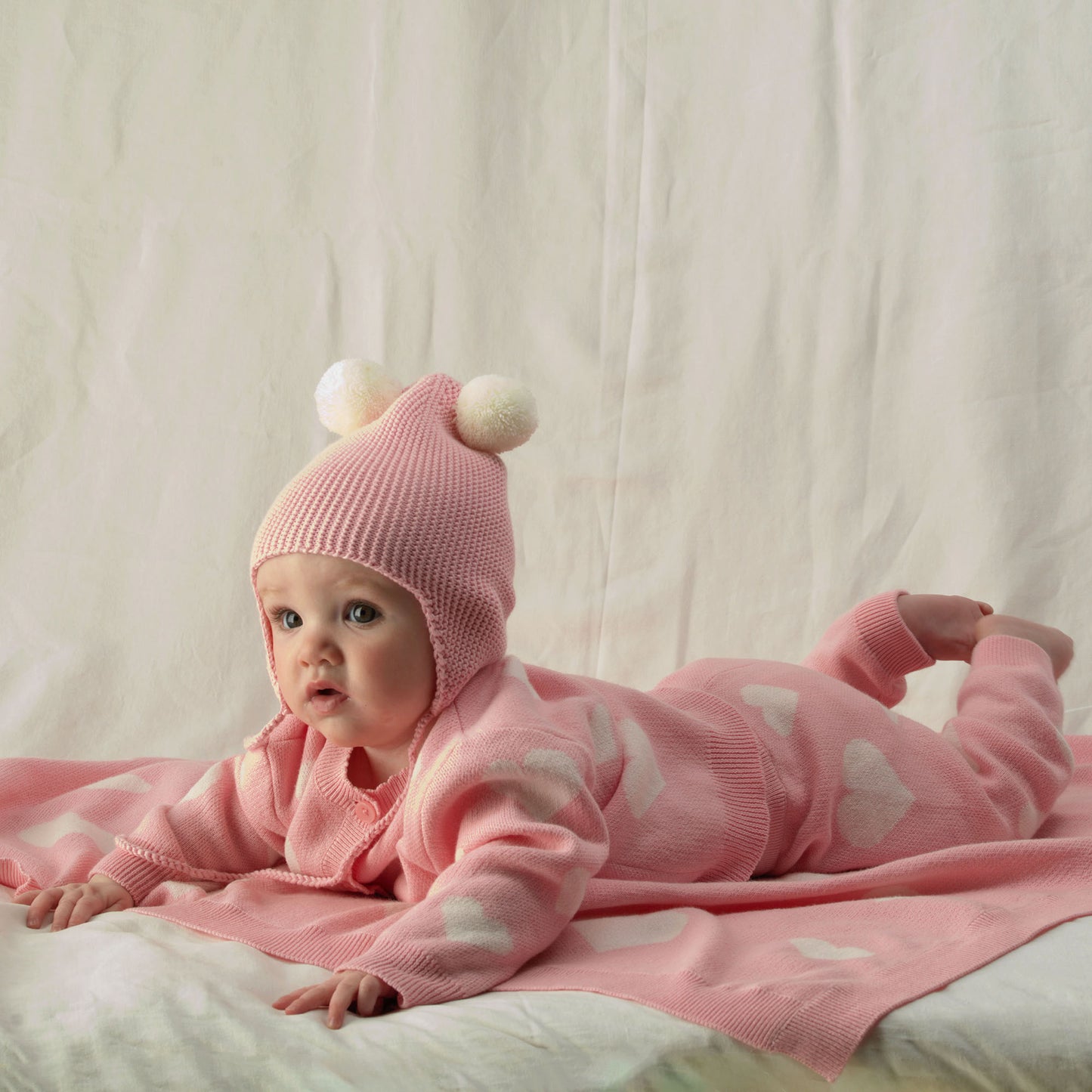 Heart Knit Cardigan & Leggings Set