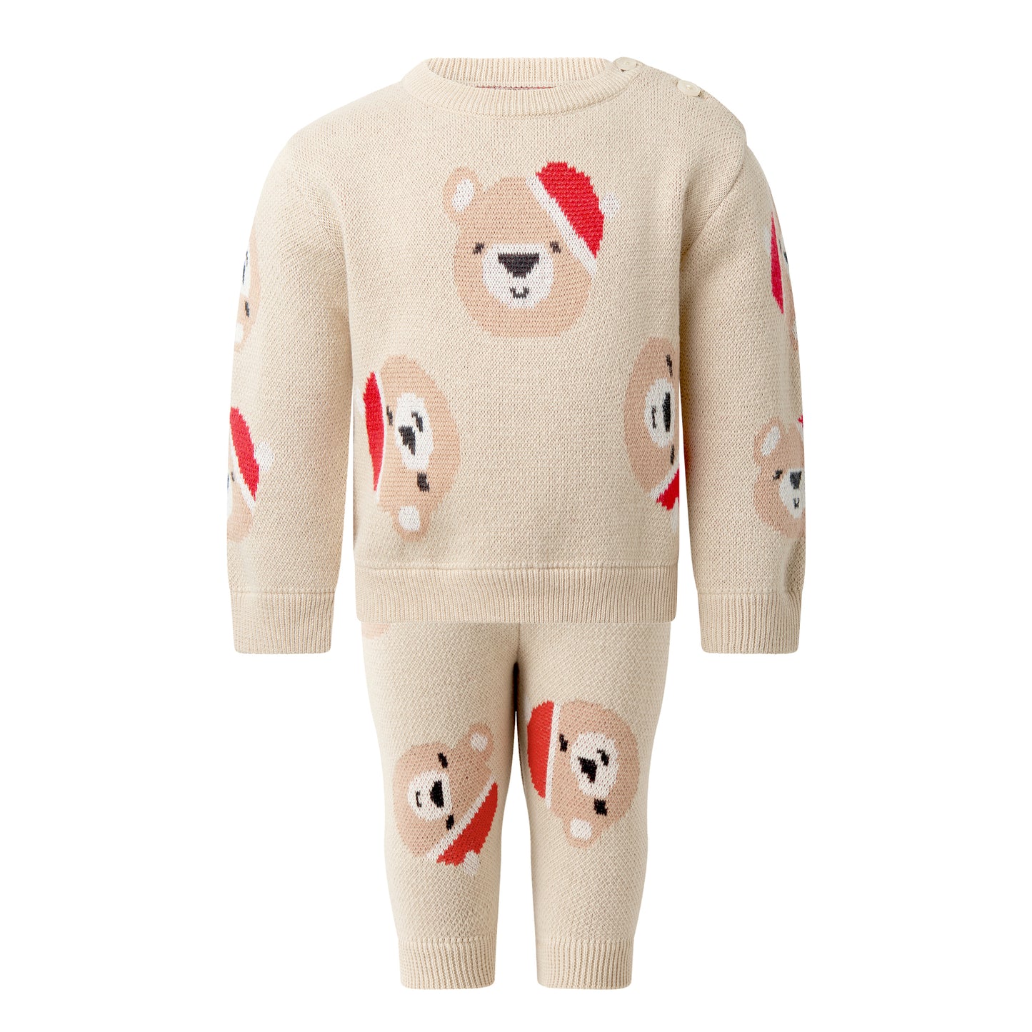 Santa Teddy Bear Sweater & Legging Set
